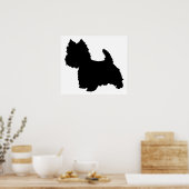 Poster Silhouette de Terrier West Highland White (Cuisine)