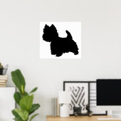 Poster Silhouette de Terrier West Highland White (Bureau à domicile)