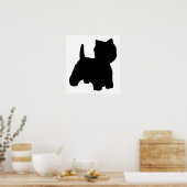 Poster Silhouette de Terrier West Highland White (Cuisine)