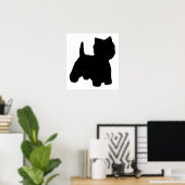 Poster Silhouette de Terrier West Highland White (Bureau à domicile)