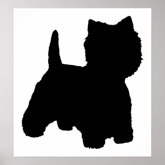 Poster Silhouette de Terrier West Highland White (Devant)
