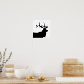 Poster Silhouette de tête d'élan (Cuisine)