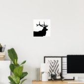 Poster Silhouette de tête d'élan (Bureau à domicile)