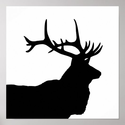 Poster Silhouette de tête d'élan (Devant)