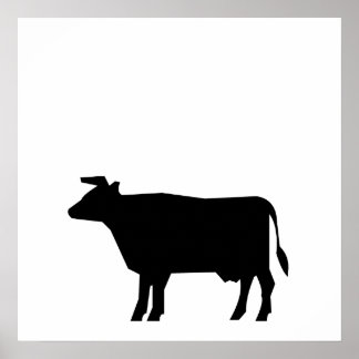 Poster Silhouette de vache