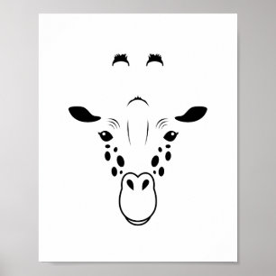 Poster Silhouette de visage de girafe