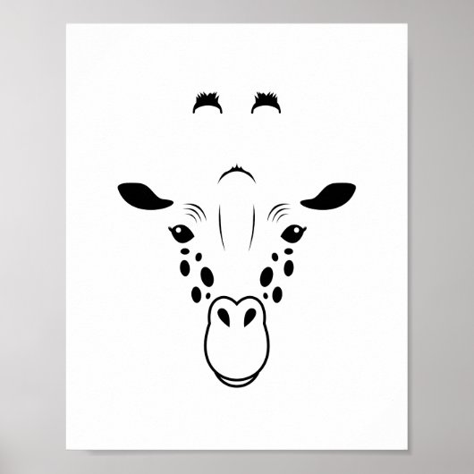 Poster Silhouette de visage de girafe (Devant)