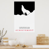 Poster Silhouette de Wolf Motivationnel noir et blanc uni (Cuisine)