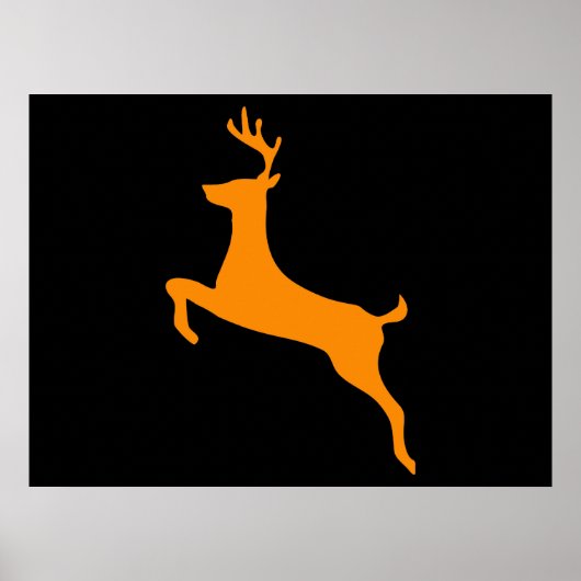 Poster Silhouette des Cerfs Orange (Devant)