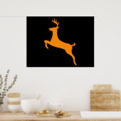 Poster Silhouette des Cerfs Orange (Cuisine)