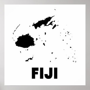 Poster Silhouette des Fidji