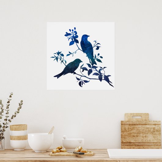 Poster Silhouette des oiseaux (Cuisine)