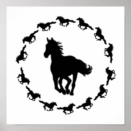 Poster Silhouette Design Cheval (Devant)