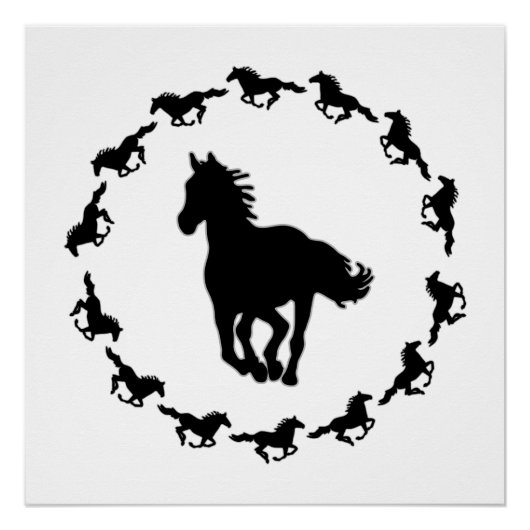 Poster Silhouette Design Cheval (Devant)