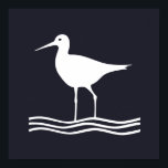 Poster silhouette d'OISEAU CRANE nautique |<br><div class="desc">| VIE DU LAC | NAUTIQUE | BATEAU | ANCRE | VIE DU LAC | LA VIE EST MEILLEURE AU LAC | FUN | CHIC | SIMPLE | EAU | ACCESSOIRES DE DÉCORATION DE BATEAU AMUSANT POUR LA MAISON | DÉCOR TROPICAL NAUTIQUE | CONCEPTION DE SILHOUETTE CLASSIQUE | PLAGE |...</div>