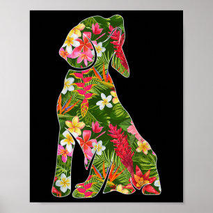 Poster Silhouette Drôle De Chien Beagle Hawaï Somme Flora