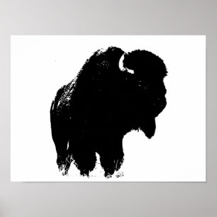 Poster Silhouette du bison de Buffalo