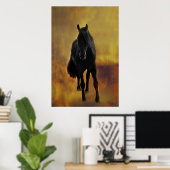 Poster Silhouette du cheval noir (Bureau à domicile)