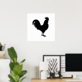 Poster Silhouette du coq (Bureau à domicile)