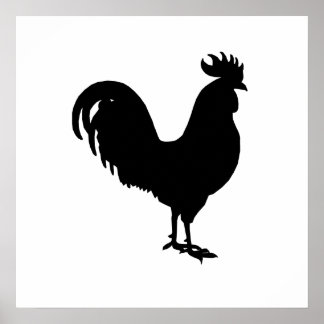 Poster Silhouette du coq