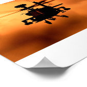 Poster Silhouette du coucher de soleil Apache (Coin)