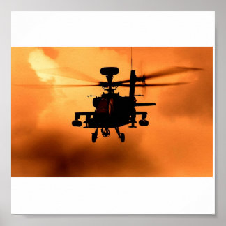 Poster Silhouette du coucher de soleil Apache