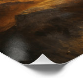 Poster Silhouette du coucher de soleil de bison de buffle (Coin)