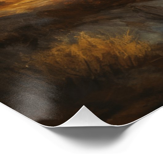 Poster Silhouette du coucher de soleil de bison de buffle (Coin)