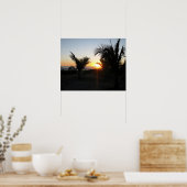 Poster Silhouette du coucher de soleil tropical (Cuisine)
