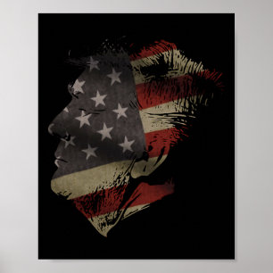 Poster Silhouette du drapeau américain du président Donal