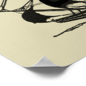 Poster Silhouette du navire avec voiles de billage (Coin)