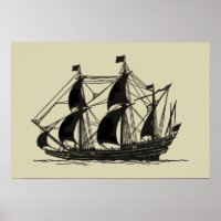 Silhouette du navire avec voiles de billage