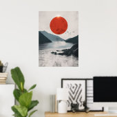 Poster Silhouette du paysage japonais (Bureau à domicile)