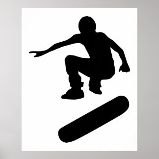 Poster silhouette du skateboard