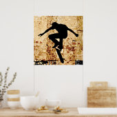 Poster Silhouette du Skateboarder (Cuisine)