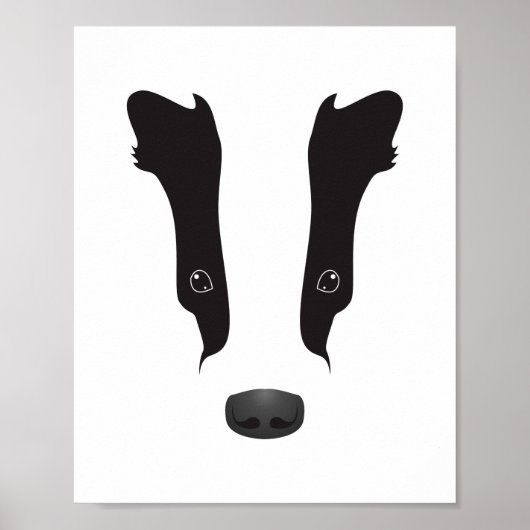 Poster Silhouette du visage du Badger (Devant)