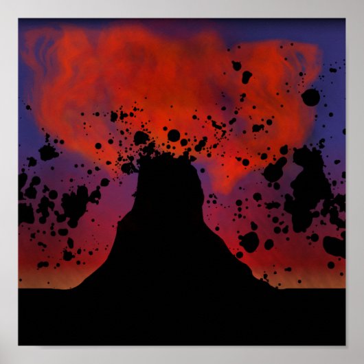 Poster Silhouette du volcan (Devant)