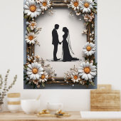 Poster Silhouette d'un couple de mariés (Cuisine)