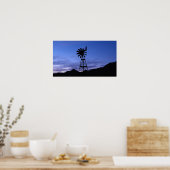 Poster silhouette d'un moulin à vent (Cuisine)