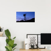 Poster silhouette d'un moulin à vent (Bureau à domicile)