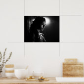 Poster Silhouette d'un visage femme B&W photo (Cuisine)