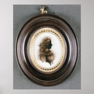 Poster Silhouette d'une dame, peinte sur le verre convexe
