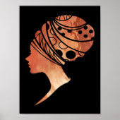 Poster Silhouette D'Une Femme Africaine (Devant)