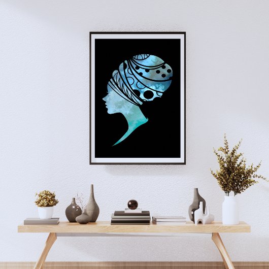 Poster Silhouette D'Une Femme Africaine