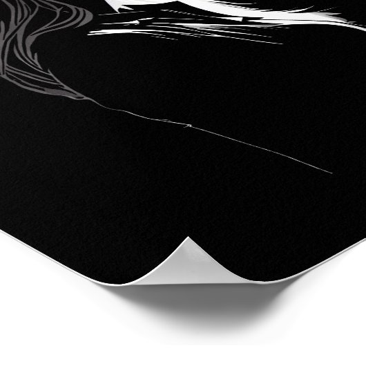 Poster Silhouette d'une fille avec lumière et ombre (Coin)