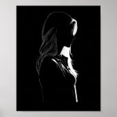 Poster Silhouette d'une fille avec lumière et ombre (Devant)
