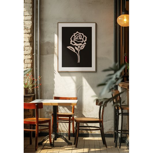 Poster Silhouette Elegance Rose
