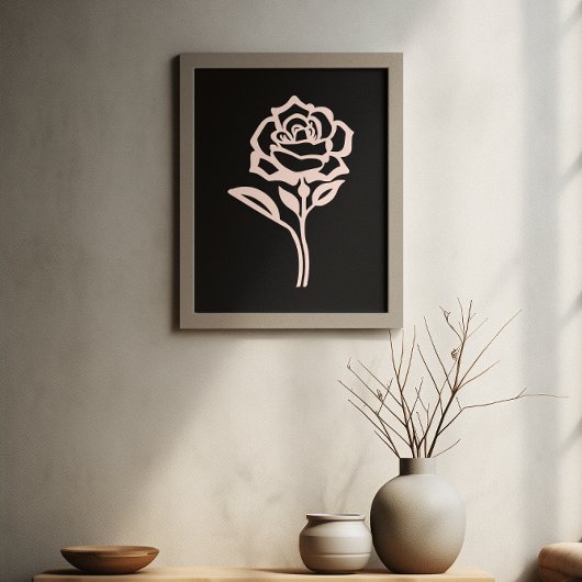 Poster Silhouette Elegance Rose