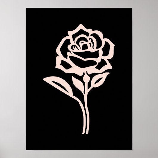 Poster Silhouette Elegance Rose (Devant)