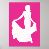 Poster Silhouette élégante d'une femme en souffle (Devant)